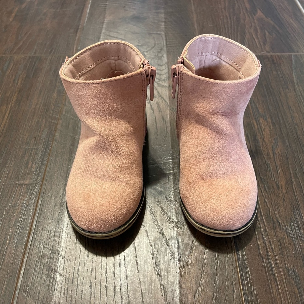 Cat and Jack Pink Suede Booties for Little Girl size 5